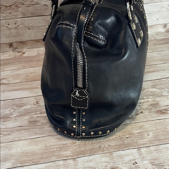 MICHAEL Michael Kors Astor Black Satchel with Silver Accents - Picture 3 of 15